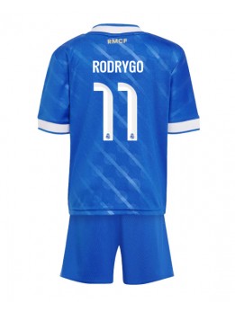 Detské Futbalové oblečenie Real Madrid Rodrygo Goes #11 2025-26 Krátky Rukáv - Tretina (+ trenírky)